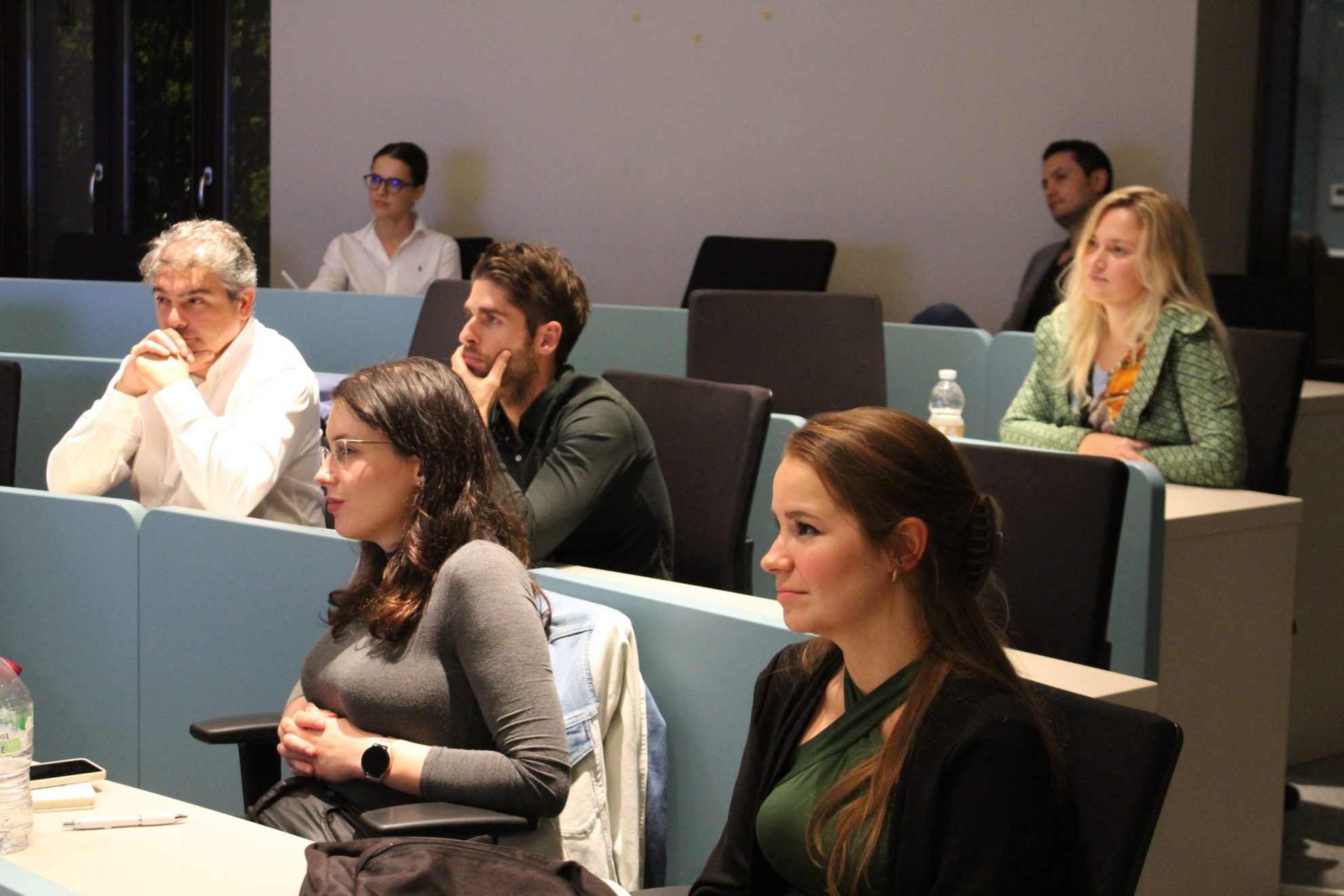 data science master students attending class on campus